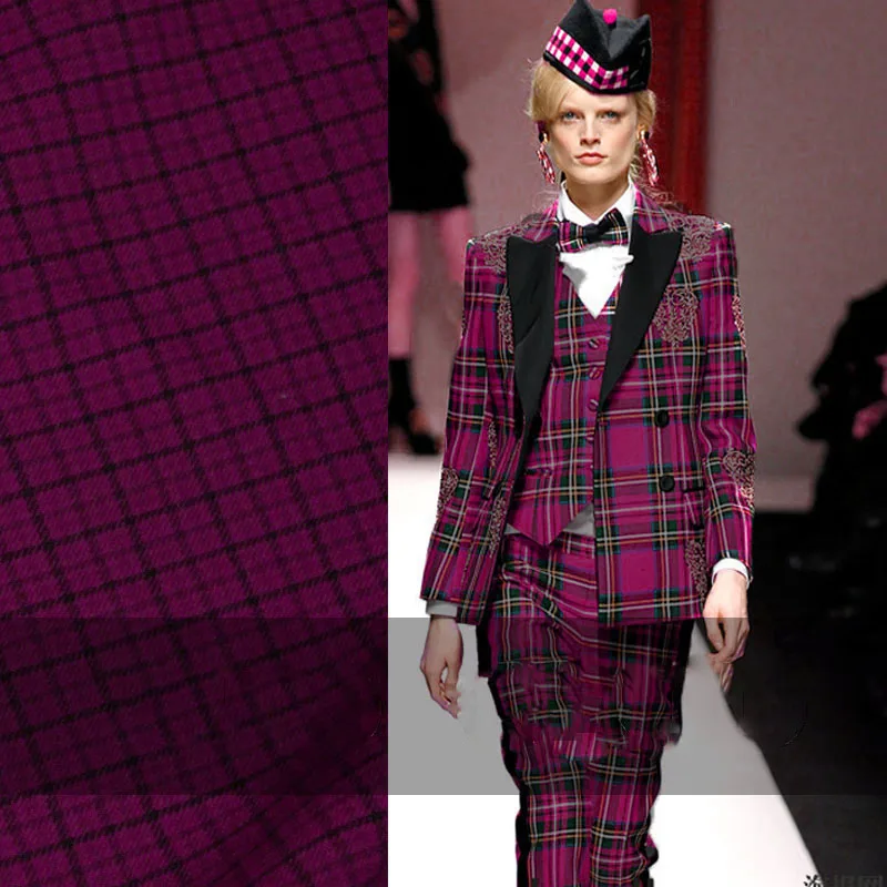 

British new deduce mei purple grid institute wind restoring ancient ways Grid woollen cloth set limit to import the fabric cloth