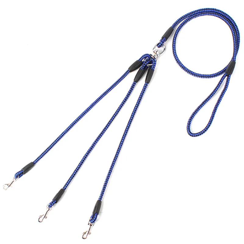 Heavy Duty 3 Way Dog Coupler Leash Splitter Triple No Tangle Nylon Pet Leash for Walking Three Dogs 3 in 1 Traction Rope2