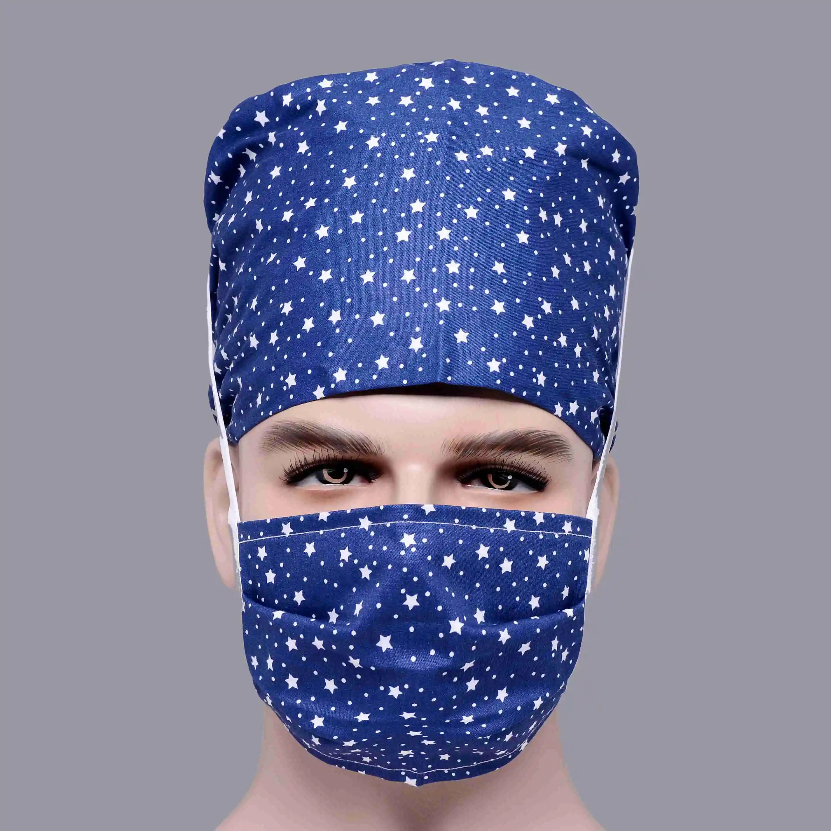 Для женщин Для мужчин медицинская хирургическая хирургические головные уборы врач-медсестра с принтом на каждый день, Кепки s маски Красота салон рабочая одежда Кепки+ маска