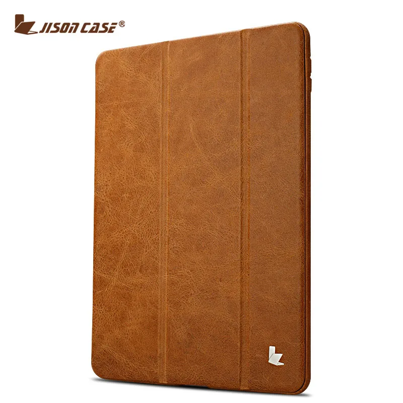 Jisoncase Flip Cases for iPad Air 1 ipad air 2 Smart Cover Luxury Genuine Leather Holder for iPad Air 5 6 Skin for iPad 9.7 2017