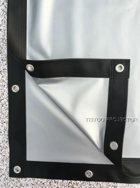 150 дюйм(ов) 16:9 китайские дешевые Портативный серый ПВХ металлический серебристый проекционный Экран Шторы Плёнки с петельками границы не стоять Рамки