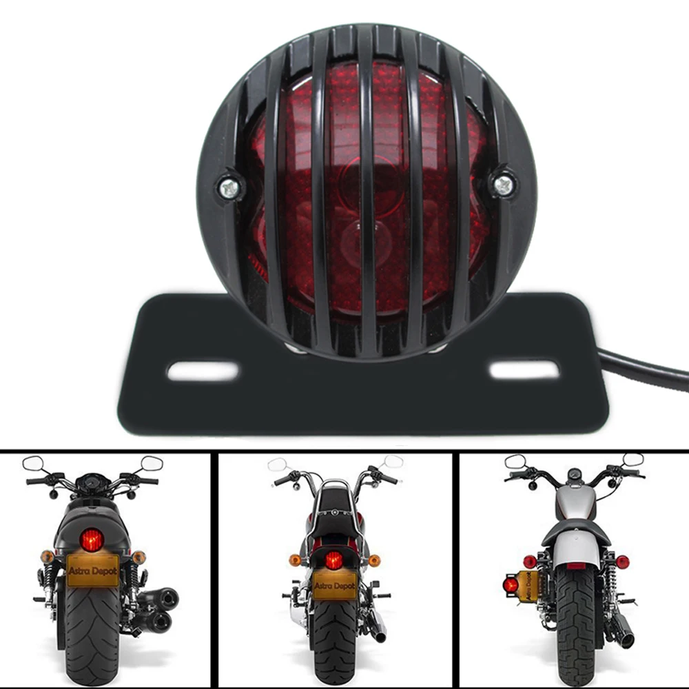 UNIVERSAL REAR CAFE RACER RETRO BLACK REAR LIGHT QUALITY EASY FIT PLEASE READ