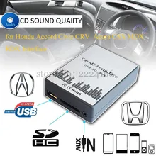 Lonleap USB SD AUX MP3 Music Adapter for Honda Accord Civic CRV Acura CSX MDX RDX Interface Charger Car Styling Parts