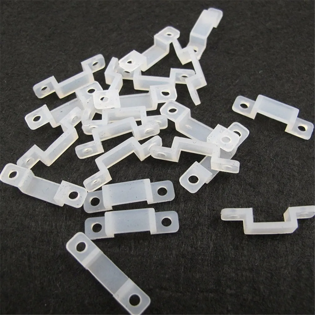 

10pcs/lot silicone buckle Clip for Fixing 5630 5050 3528 RGB RGBW Waterproof 10mm LED strip light Single Color