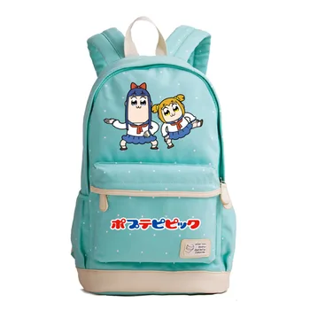 

POP TEAM EPIC Kawaii Pipim Popuko Pink Backpack Canvas School Bags for Teenage Girls Travel Backpack Shoulder Bags Bookbag
