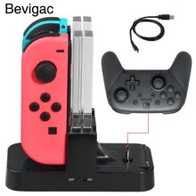 Bevigac переключатель контроллер Зарядное устройство Док-станция Подставка с светодиодный индикацией типа C для nintendo переключатель Joy-Con Pro контроллер