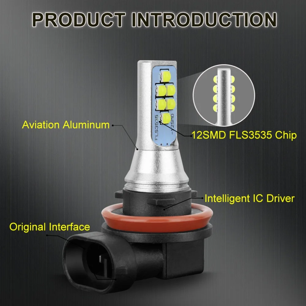 S& D 2 шт. H11 H8 H16JP светодиодный противотуманный фонарь светодиодный светильник для автомобиля Canbus Светодиодный дневной ходовой светильник DRL лампа для дрвинга Авто 12 в 6000 К Белый