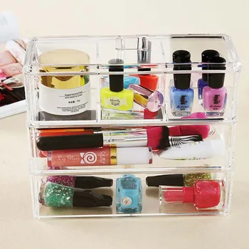 

3 Layer Transparent Makeup Organizer Cosmetic Display Storage Box Make Up Rack Lipstick Holder Beauty Care Container With Lid