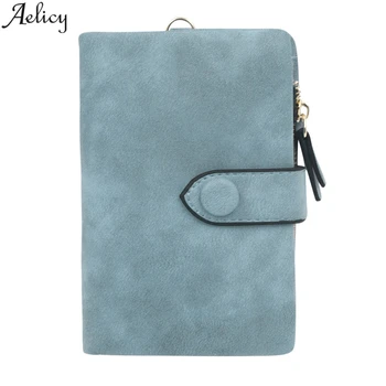

Aelicy Women Student Scrub Short Wallet Solid Hand Take Wallet Designed Pu Leather Card Holders Fashion Purse High Quality