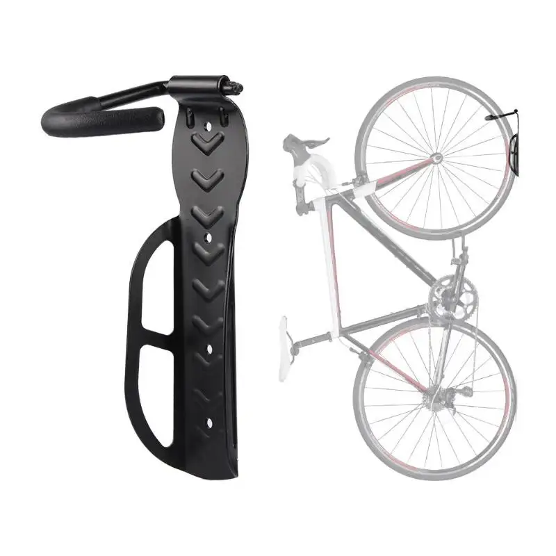 Подставка для велосипеда, черный настенный держатель, крепление для велосипеда, горный велосипед, настенная стойка для хранения, стальная вешалка, крюк, Аксессуары для велосипеда