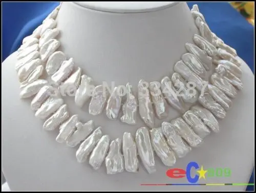 

charm accessory choker shone> Luster 32" 30MM WHITE DENS BIWA PEARL NECKLACE