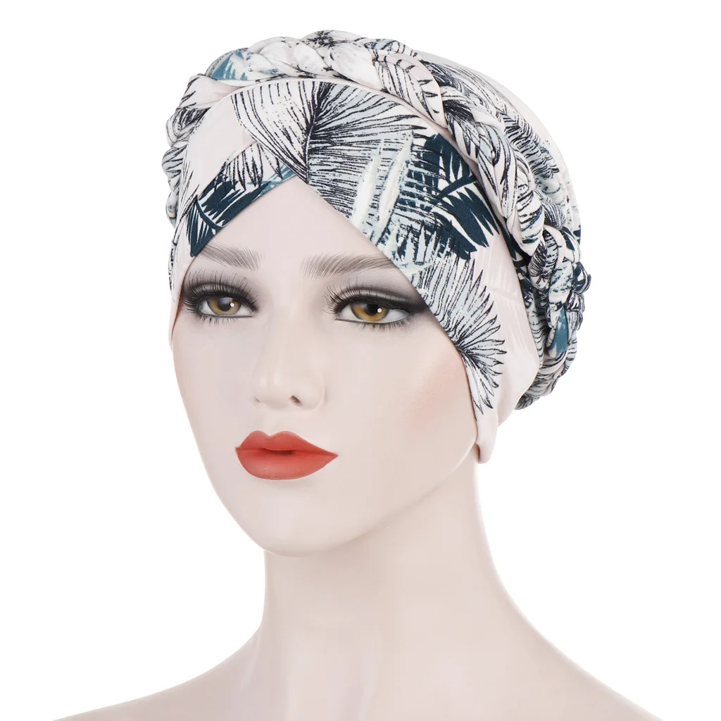 LARRIVED головной убор шапка Африканский стиль мусульманские аксессуары для волос в виде тюрбана Модные женские с принтом плетеные банданы головные уборы