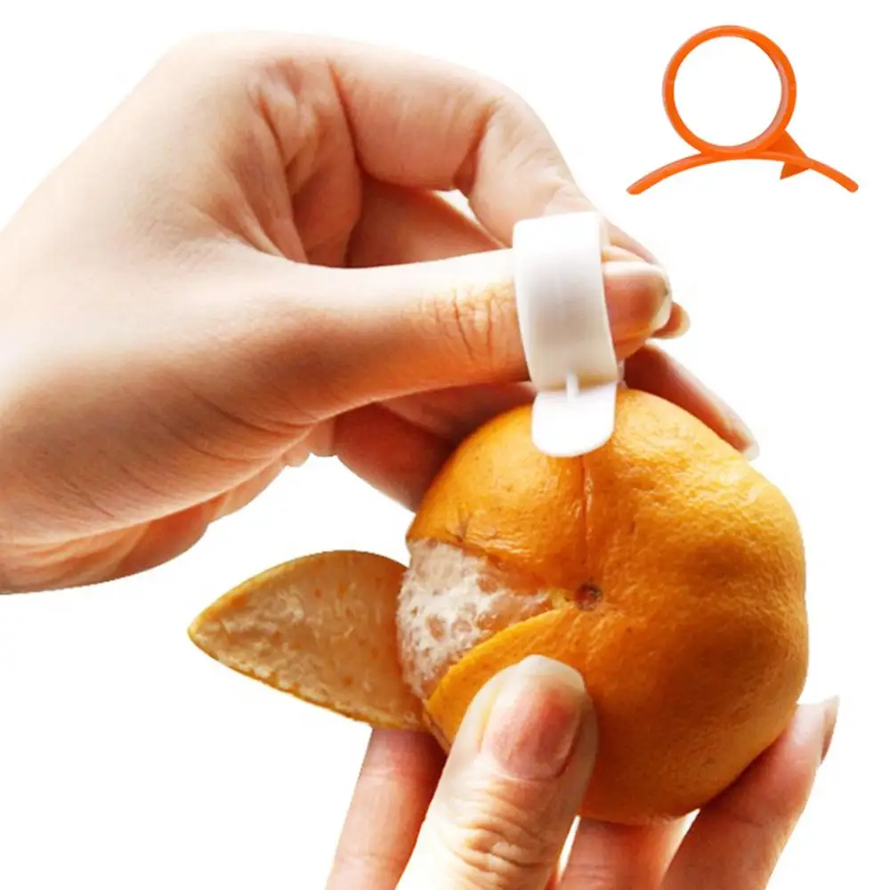 

8pcs Practical Kitchen Gadgets Cooking Tools Peeler Parer Finger Type Open Orange Peel Orange Device Random Color