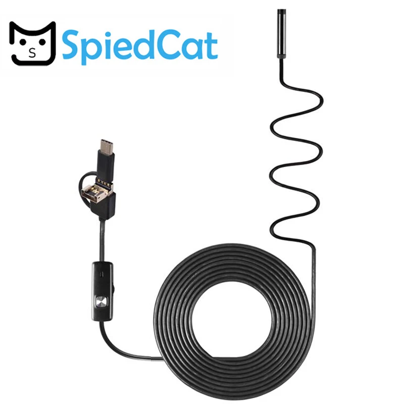 

8MM 1/2/3.5/5M Type-C Android Endoscope 3in1 USB Type-C 6LED Endoscope Borescope Mini Micro Camera For Android Windows PC