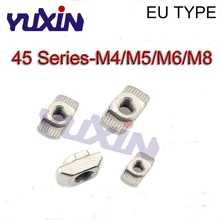 100/50Pcs 45 Series M4/M5/M6/M8 19*8.5*10 Slot T-nut Sliding T Nut Hammer Drop In Nut Fasten Connector 4545 Aluminum Extrusions