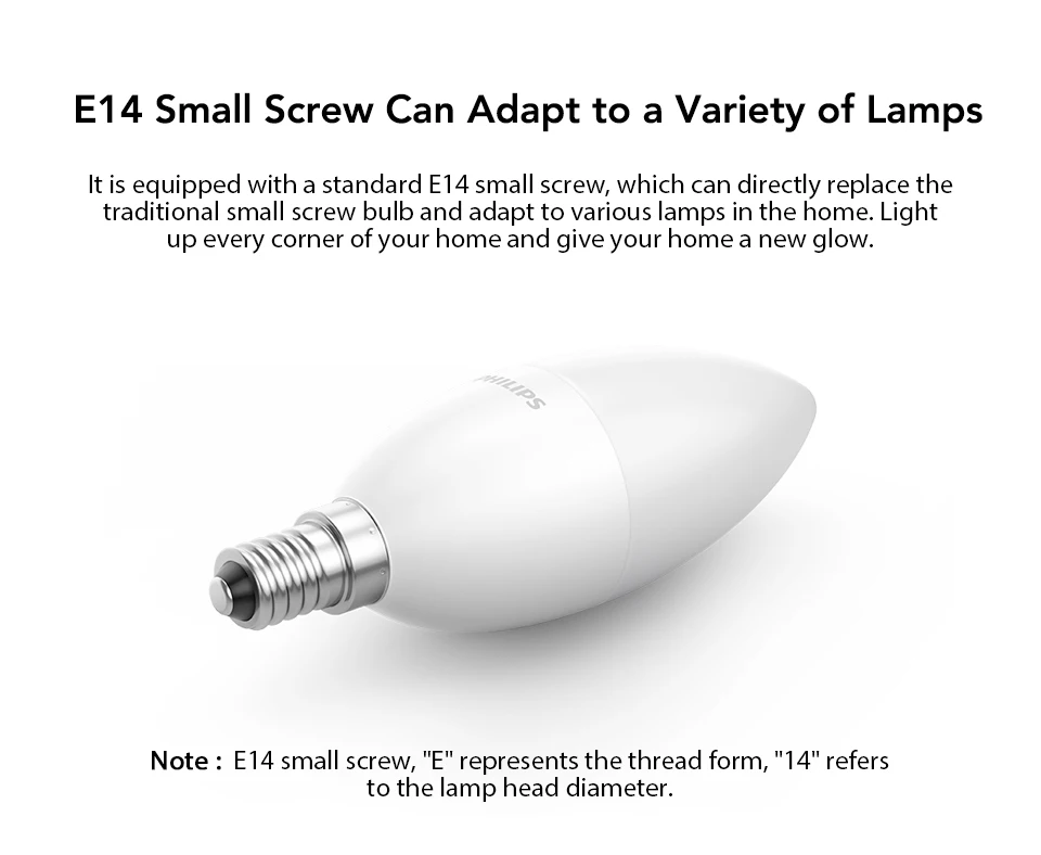 Xiaomi Smart LED Bulb E14 LED Candle Lamp Light APP Group Control 3000-5700K Transparent Crystal Frosted Version 3.5W 0.1A (5)