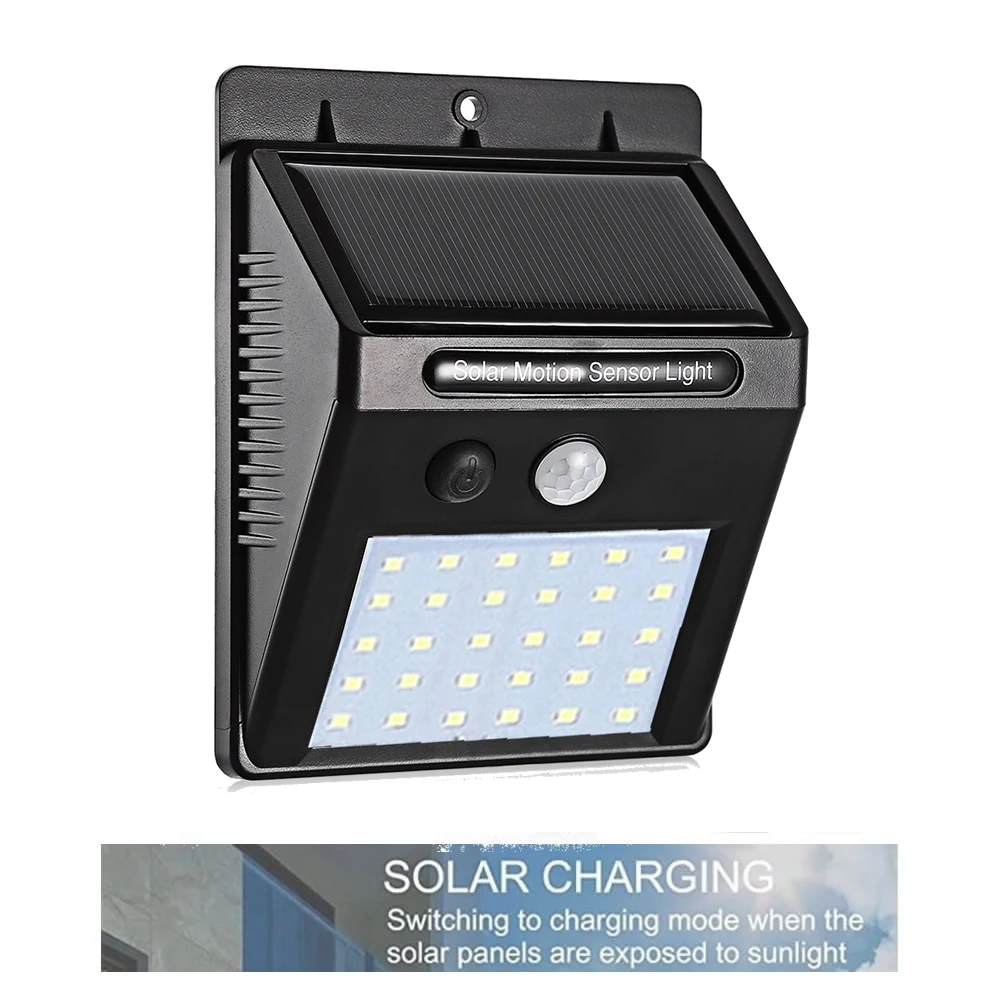 

30led LED Solar Light Solar Panel Power PIR Motion Sensor LED Garden Light Outdoor Pathway Sense Solar Lamp Wall Light street wa