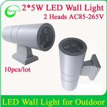 2*5 Вт двойной ползунок открытый стены lamp10w светодиодный настенный светильник для внешнее освещение IP65
