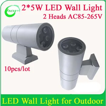 

free shipping 2*5W double slider outdoor wall lamp10w led wall light for ourdoor lighting IP65