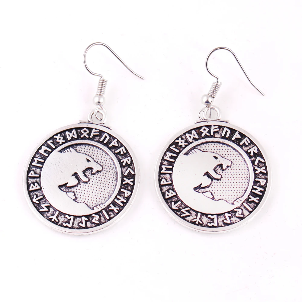 Viking Odin Wolf Warrior earring Nordic Viking Geri Odin Wolves of the