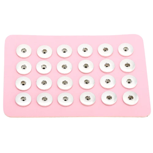 Маленькие 24 шт многоцветные мягкие pu кожаные металлические кнопки дисплей доска унисекс DIY шоу ювелирные изделия подходят 24 шт 18мм-20 мм кнопки - Цвет: Pink