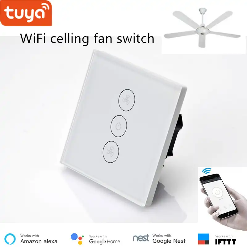 Alexa Echo Compatible Eu Us Standard Wifi Celling Fan Wall Switch