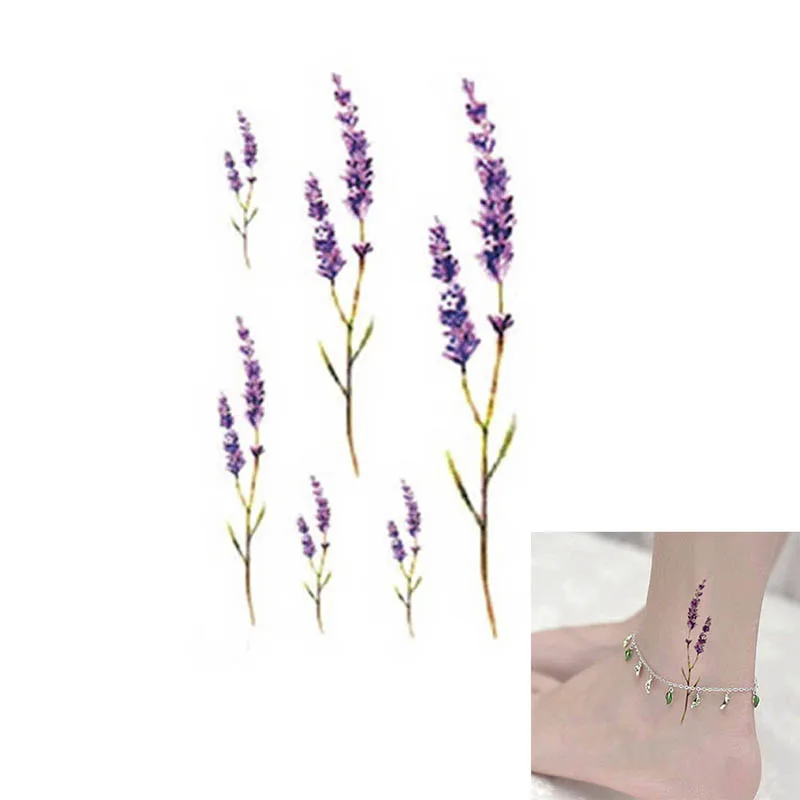 Тату лаванда эскиз цветной