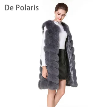 

Real Fur Vest and Coats Fox Fur coats women Natural Fox Fur Vest 90CM Womens Real Fox Fur Vest Long Coat Ship by DHL 5 days