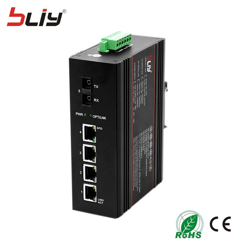 Bliy 1GX4GT 4 гигабитный промышленный волоконный коммутатор ethernet порт одномодовый