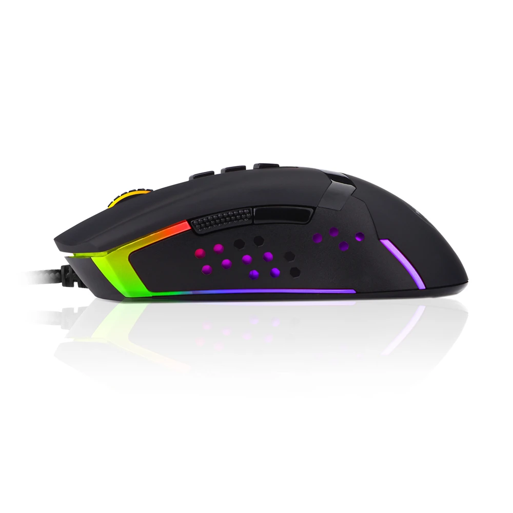 Фото Игровая мышь Redragon M712 RGB, Проводная игровая мышь 10000 DP RGB светодиодный Ной подсветкой, для MMO, для ПК, для обеих рук, макро программируемая компьютерная мышь №4