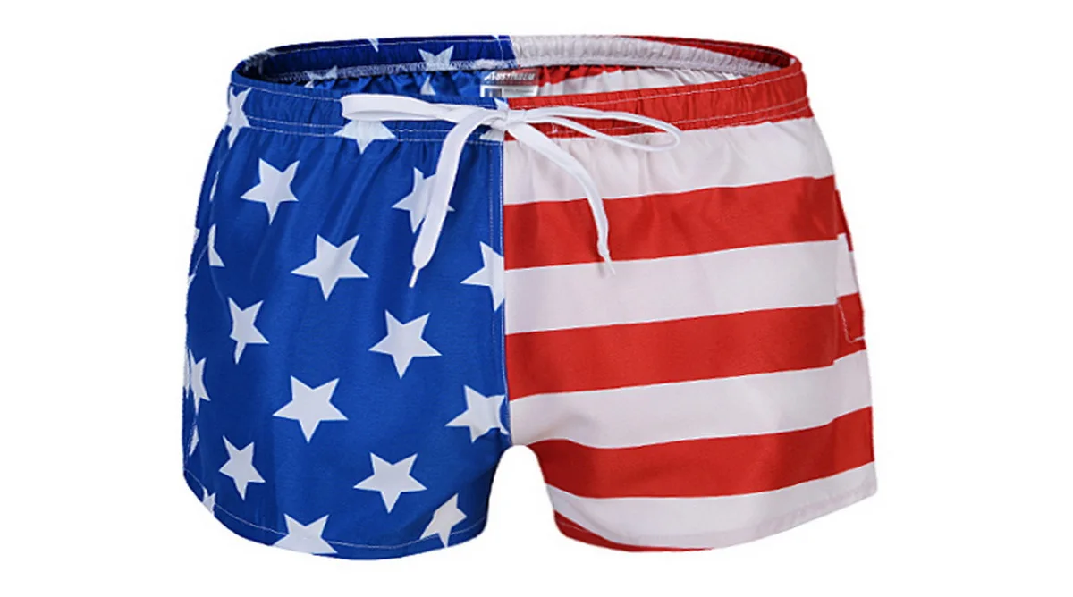 AustinBem Мужские плавки с американским флагом, мужские купальные шорты, мужские пляжные шорты, мужские пляжные шорты
