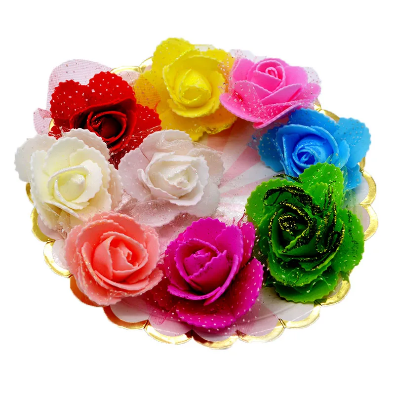 

10Pcs 5cm Flower Heads PE Foam Rose Artificial Flowers Wedding Decoration Handmade Crafts Home Wreath Scrapbooking Accessories