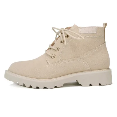 

Matte leather women's shoes cross straps real leather suede laced non-slip low-heeled wolf ladies short boots low-top shoes