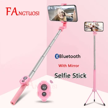 

FANGTUOSI Wireless Bluetooth Selfie Stick Handheld Extendable Monopod With mirror Shutter Remote Mini Tripod For iPhone