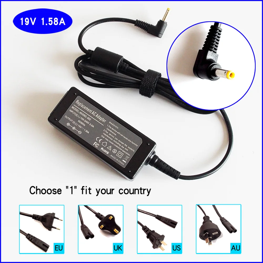 

For HP/Compaq Mini 110c-1100DX 110c-1001NR CQ10 EPC NA374AA Laptop Netbook Ac Adapter Power Supply Charger 19V 1.58A