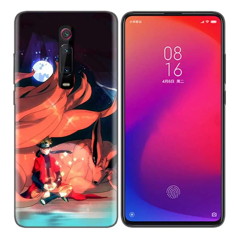 Черный мягкий силиконовый чехол для Xiaomi mi 9T CC9 Red mi 4 4X5 6 6A 7 7A Note Plus K20 Pro F1 Tampa осень Наруто Аниме Темный - Цвет: Небесно-голубой