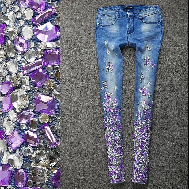 women's plus size jeans with rhinestones