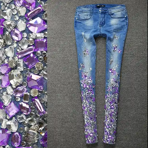 denim with rhinestones