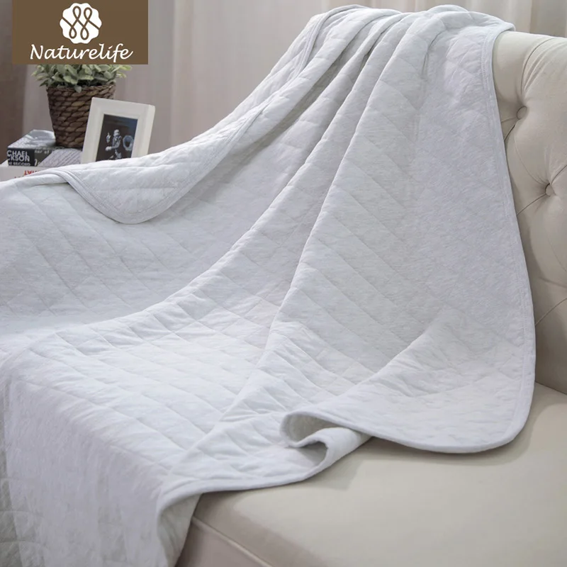 Naturelife Luxury Jersey Cotton Blanket Trow Stretchy Soft Breathable