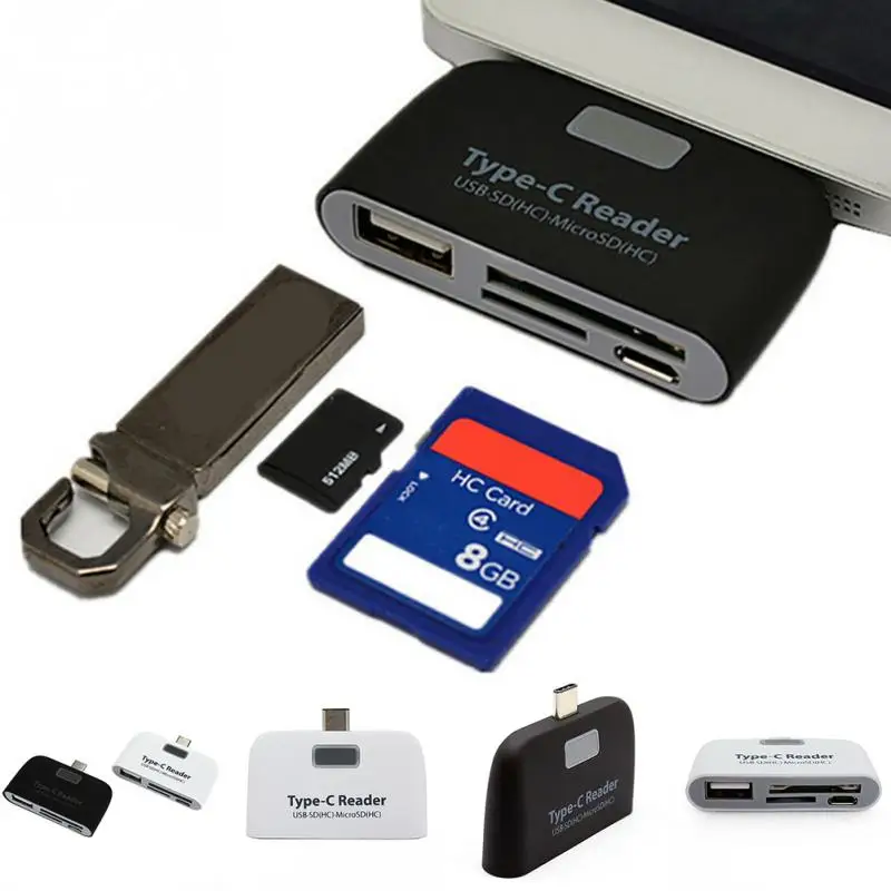 ABS 3 в 1 USB 3,1 type-C USB TF SD OTG Универсальный считыватель карт памяти дизайн адаптера для Macbook телефон планшет устройство для чтения карт памяти