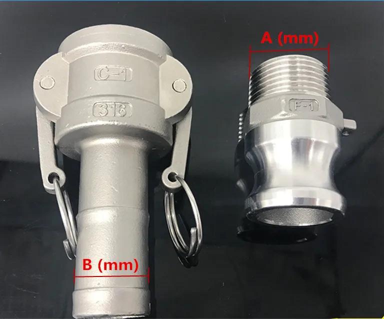 Быстроразъемный хвостовик шланга 304 из стали, Тип C+ F, разъем Camlock, фитинг кулачка и канавка, муфта снаружи проводного соединения