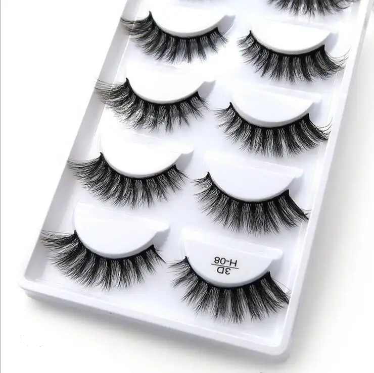 5 pairs false eyelashes 3D mink lashes natural makeup eyelash extension long cross volume soft fake eye lashes winged faux cils