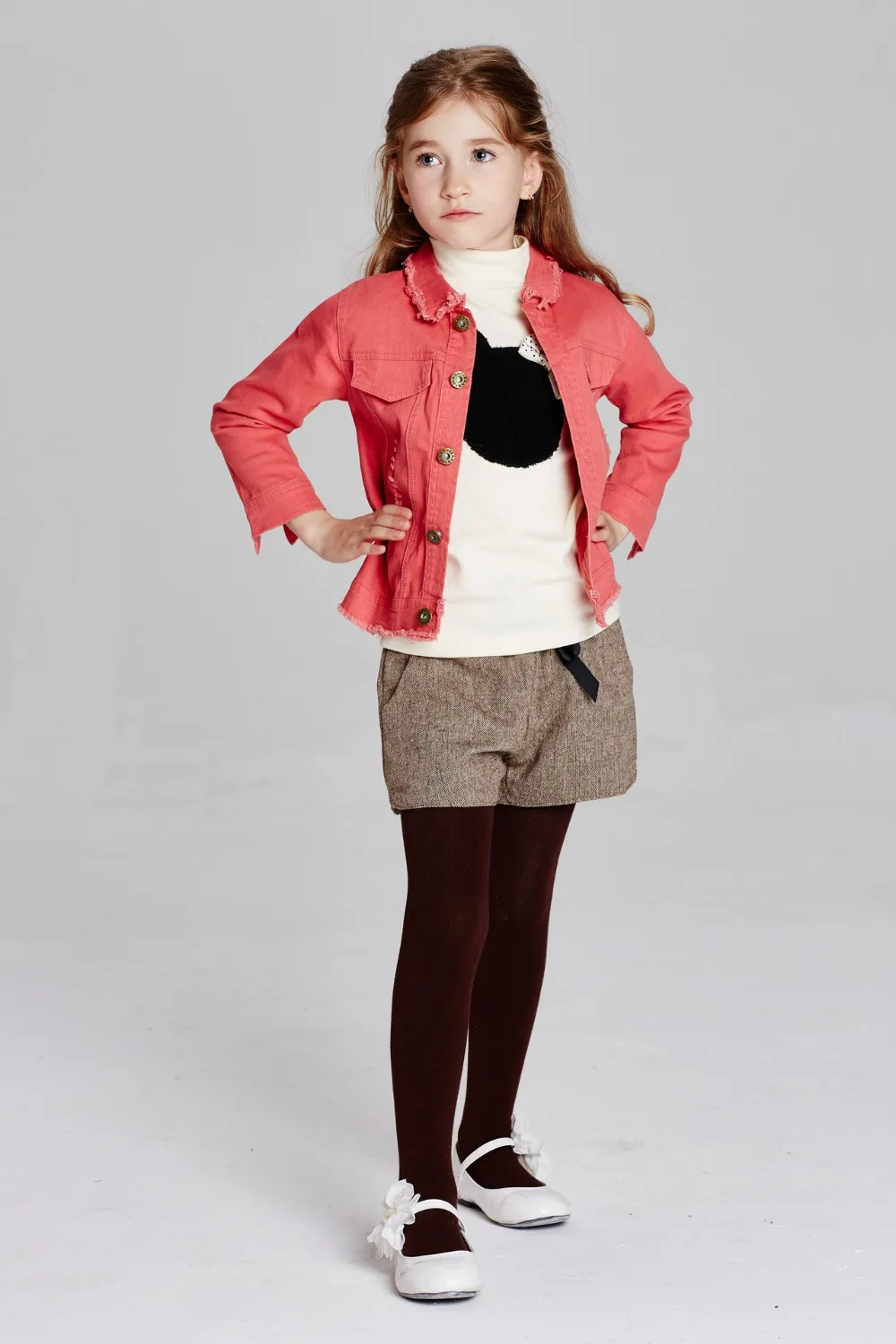 Fashion Girls Pink Tassel Denim Jackets Coats Kids Autumn