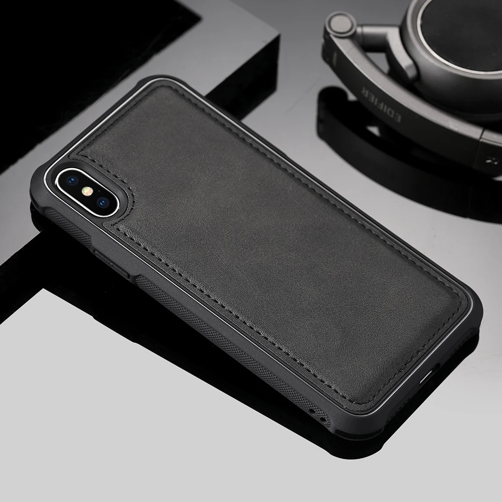 

Leather Phone Case for For iPhone 7 8 Plus Cases Luxury Shockproof Magnetic Soft Cover for For Apple iPhone 6 6s Plus XS X Cover