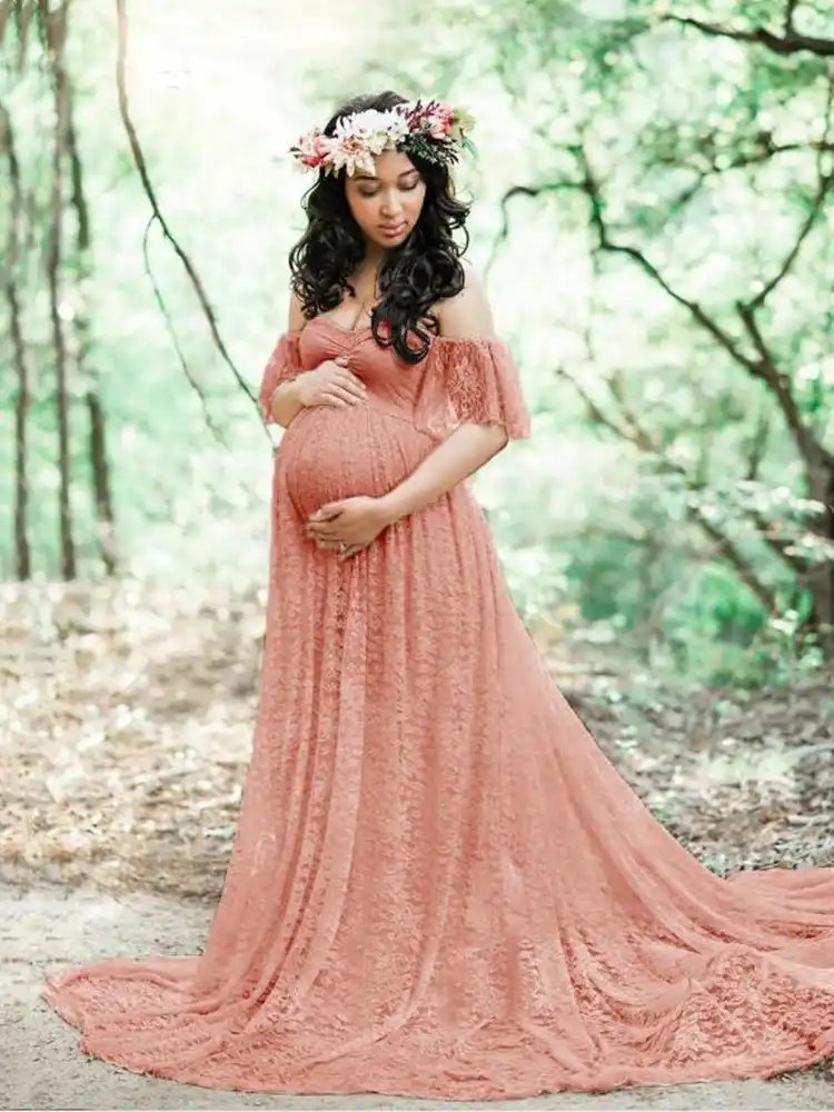 CHCDMP New Elegant Lace Maternity Dress 