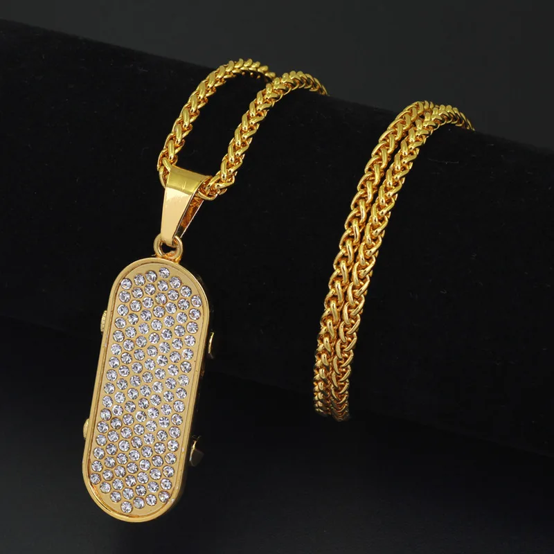 Ожерелье в стиле хип хоп bling crystal Подвеска скутер украшение из кубинской