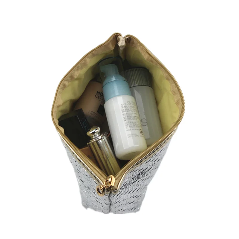 PURDORED 1 pc Solid Cosmetic Bag Women Weaving Makeup Organizer PU Travel Makeup Bag Cosmetic Cases  necessarie Dropshipping 