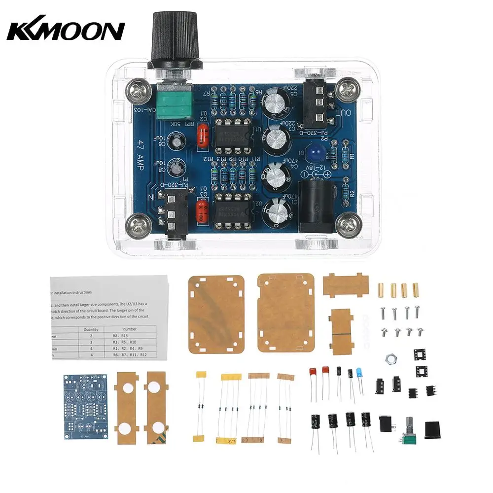 47 Ампер DIY NE5532 Hi-Fi усилитель для наушников комплект с прозрачной Корпус DC9V-18V |