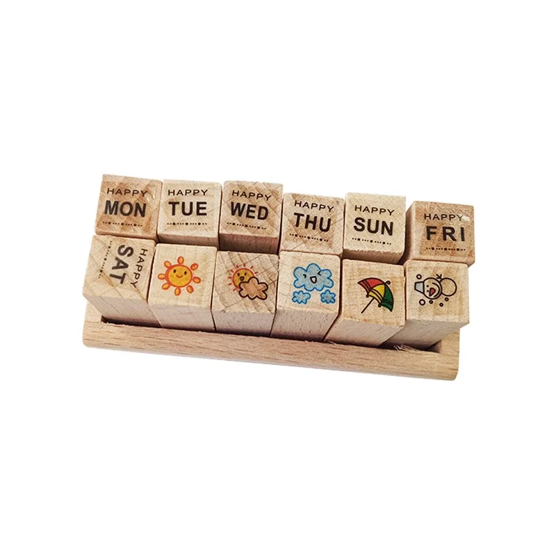 

10 Set/lot Cute Lovely Happy Life & love Diary Pattern Stamp Rubber Wooden Box DIY Writing Scrapbooking Stamp Gift Wholesale
