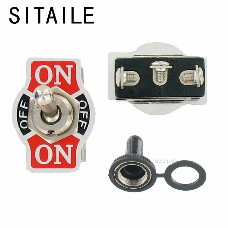 

SITAILE 5 pcs Universal 20A 125V 3P ON/OFF/ON Rocker Toggle Switch Waterproof Boot Car-styling Quality Car Accessories